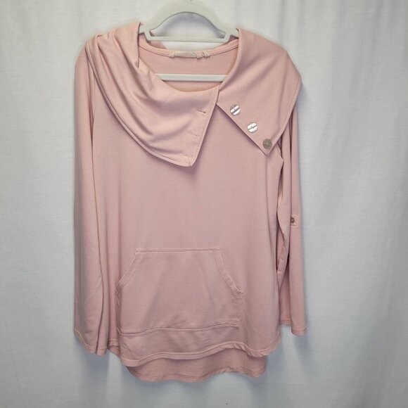 Soft Surroundings Tops - Soft Surroundings Women's Medium Shirt Top Pink Roll Tab Sleeves